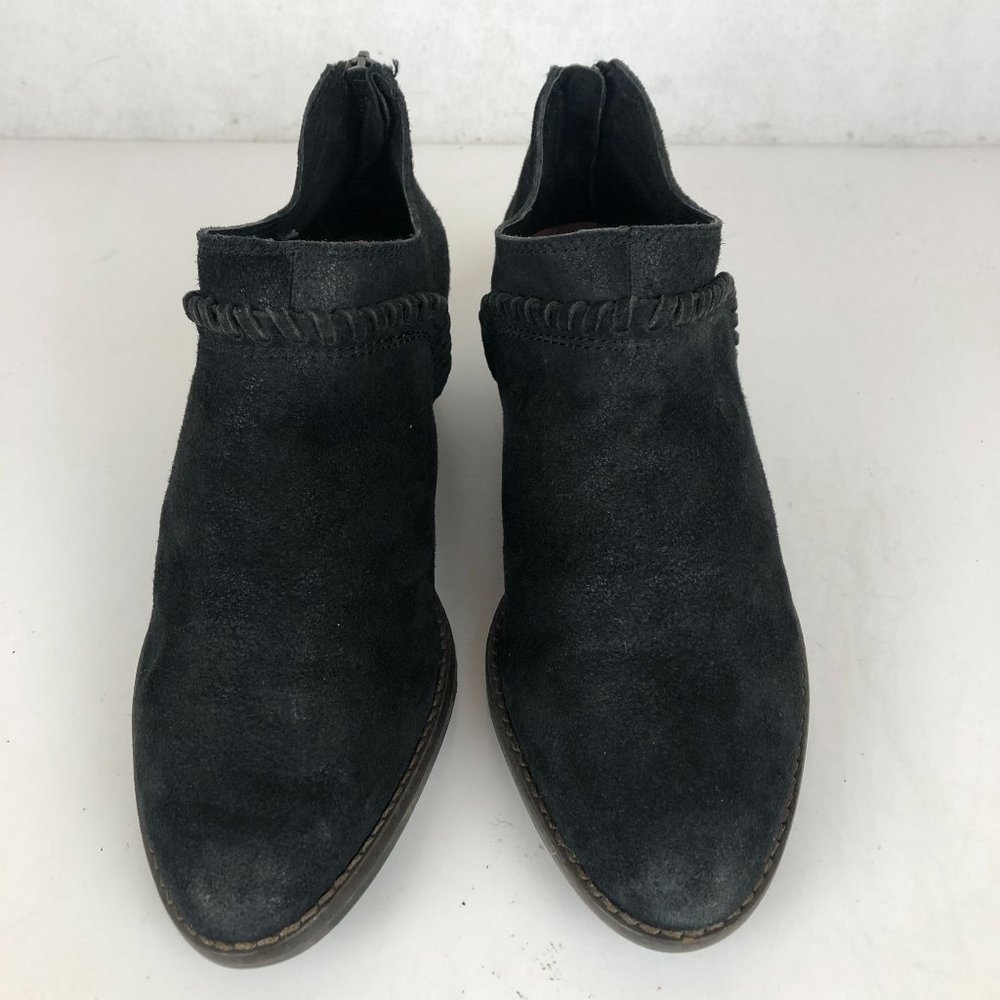 Lucky Brand Women's Size 8.5M Black Leather Back Zip Block Heel Ankle Booties - Picture 4 of 12